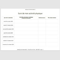 Fiche activités physiques